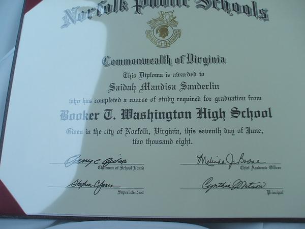 Saidah Sanderlin - Class of 2008 - Booker T. Washington High School