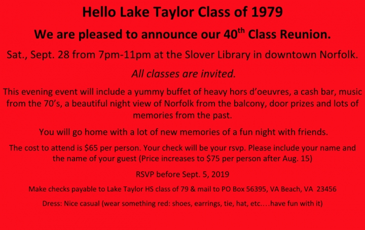 LTH class of '79 (and friends) 40th reunion