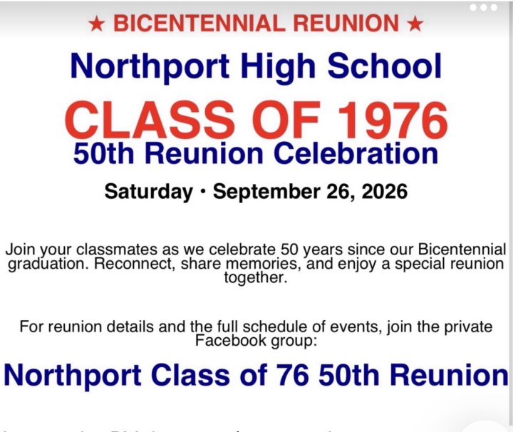 Northport High School Class of 1976 50th Reunion Celebration