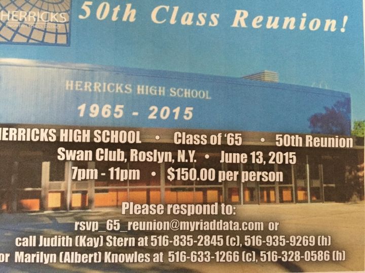 HERRICKS CLASS OF 65 - 50TH REUNION