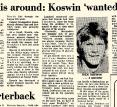 Rick Koswin - Drafted By Cfl In 1976