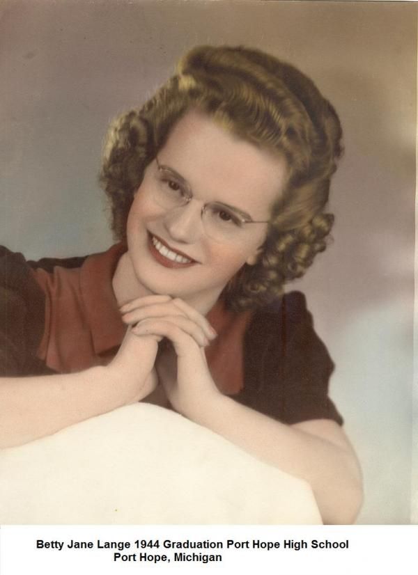 Betty Lange - Class of 1944 - Port Hope High School