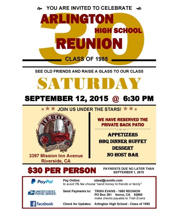 Class of 1985 - 30th Year Reunion