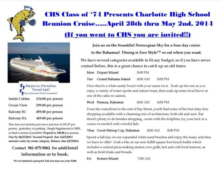 Class of 74 presents "CHS Cruise Reunion 2014"