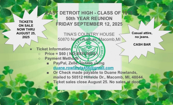 CLASS OF 1975 50 YEAR REUNION
