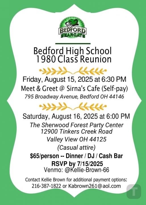 1980 Bedford High School 45th class reunion