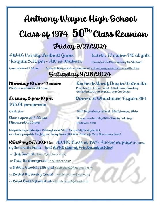 50th Reunion Class of 1974