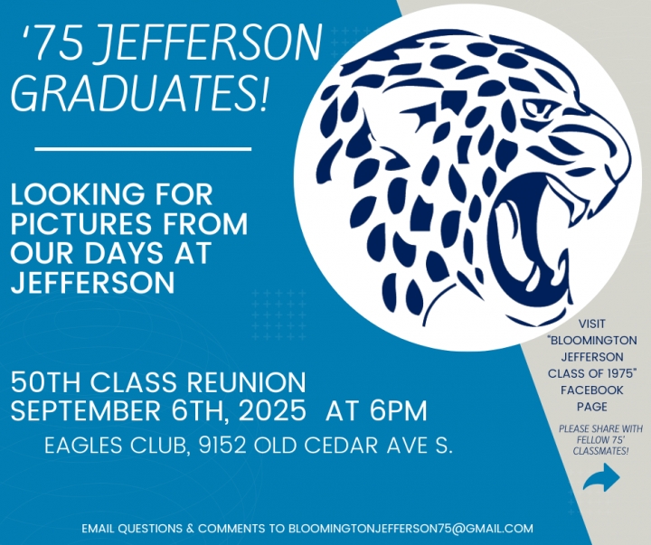 Bloomington Jefferson Class of 1975 50th Reunion