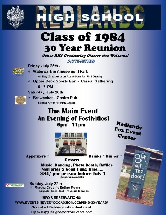 RHS Class of 1984 - 30 Year Reunion