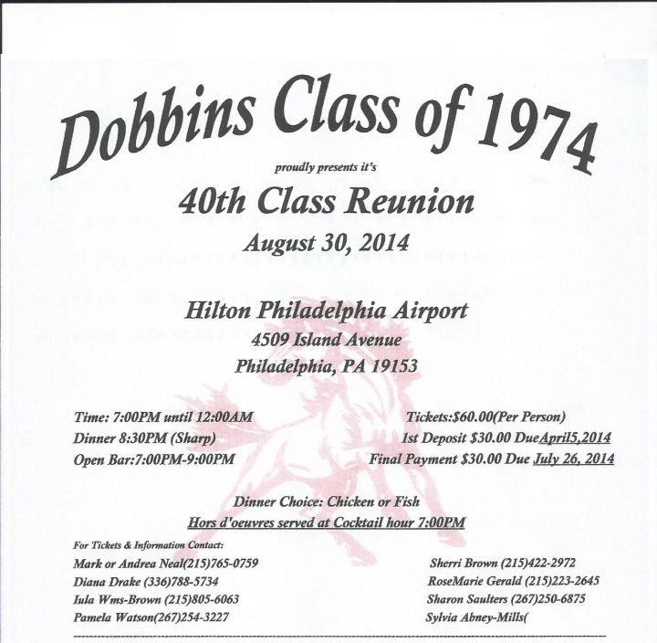 DOBBINS CLASS OF 1974 REUNION