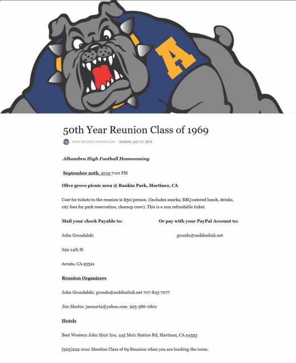Class of 1969 50 year Class reunion