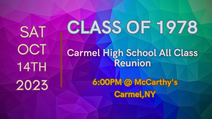 Carmel High School Class of 1978's 45th All-Class Reunion