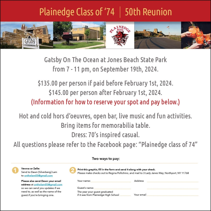 Plainedge Class of 74 50th Reunion