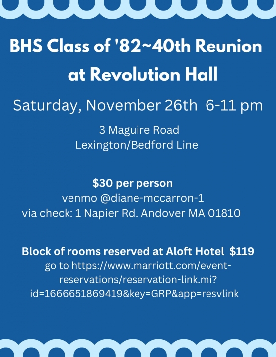 40th Reunion BHS Class of 82