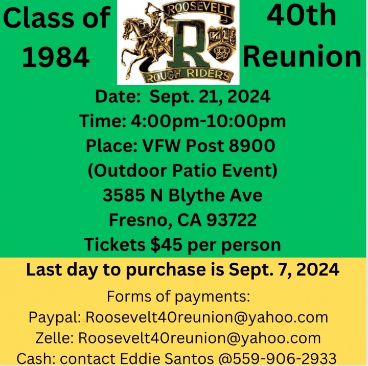 RHS Class of 84’ 40th Reunion
