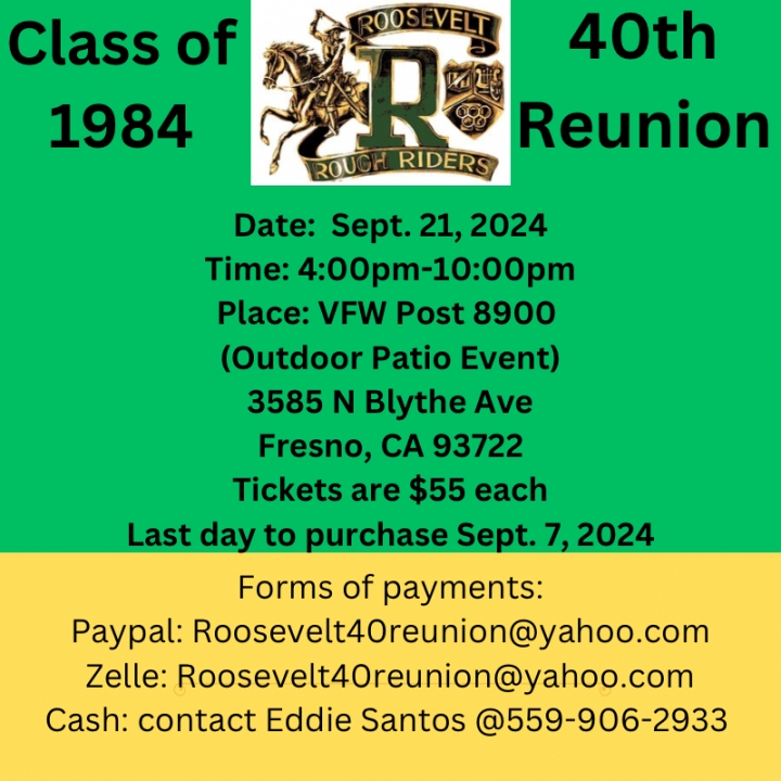 RHS Class of 84’s 40th Reunion