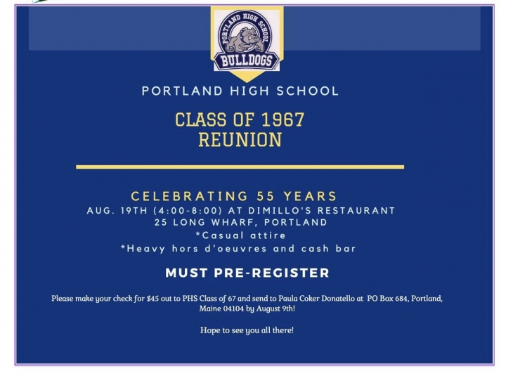 Portland High School Class of 1967 55th Reunion