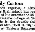 Reuben Bigelow Accepted At College
