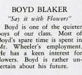 Boyd Blaker, B.h.s. Activities