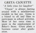 Greta Clouette, B.h.s. Activities