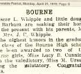Highest Honors In B.h.s. Graduating Class; Lucy Cunningham And Ursula Wing 1919