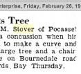 Robert M. Stover's Car Hits Tree