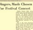 Singers, Music Chosen For Festival Concert (1)