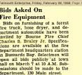 Charles S. Braley Jr. Bids On Fire Equipment