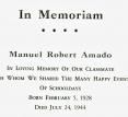 In Memoriam, Manual Robert Amade, Class Of 1944