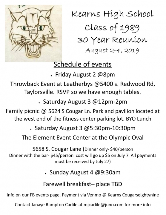 Class of 1989- 30 year reunion