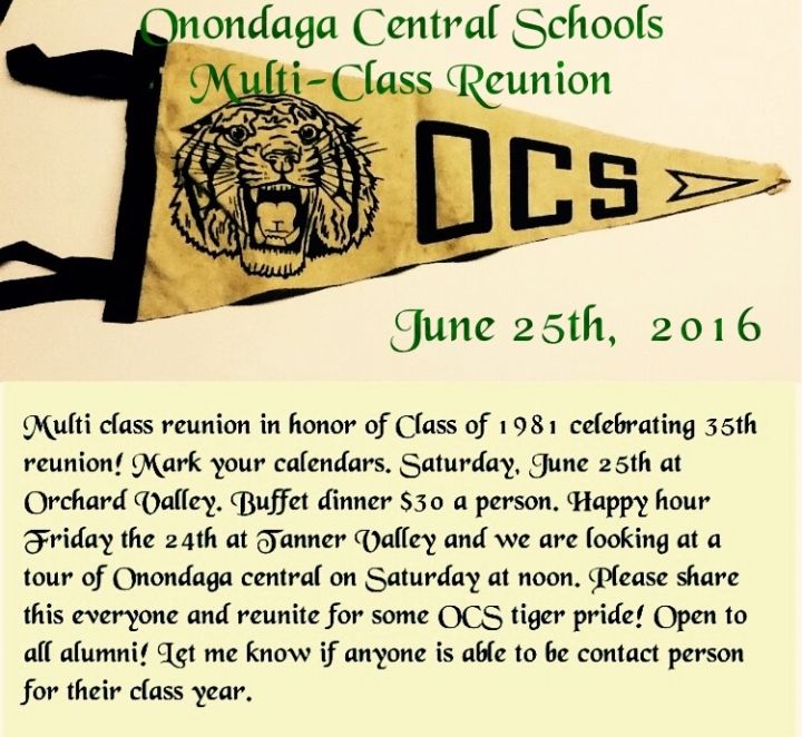 Onondaga Central Schools Multi-Class Reunion
