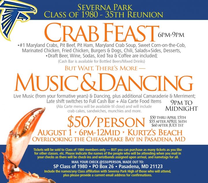 Class of 1980 - 35th Reunion - Crab Feast