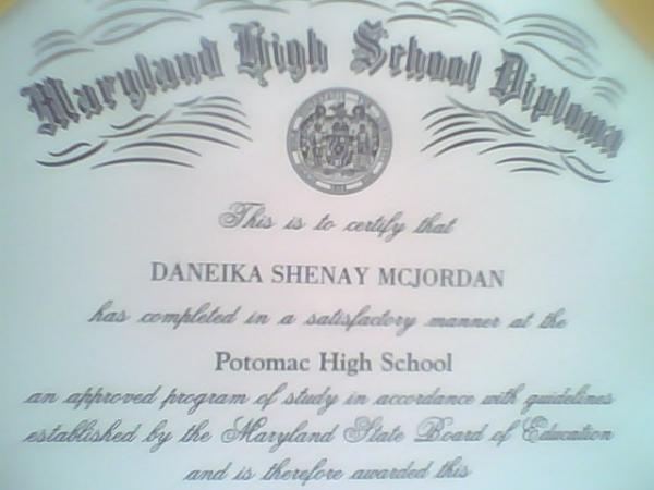 Daneika Mcjordan - Class of 2009 - Potomac High School