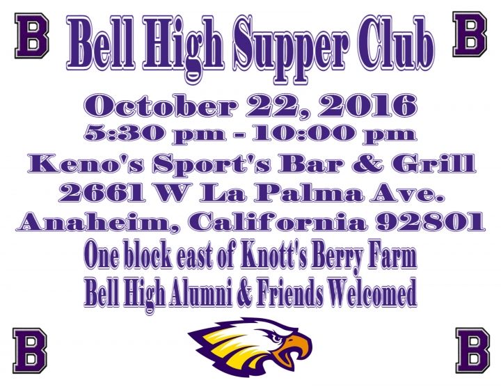 October 2016 Bell High Supper Club