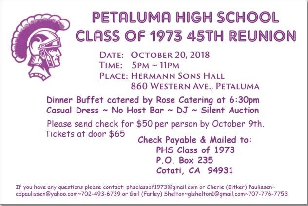 PHS Class of 1973 45th Reunion