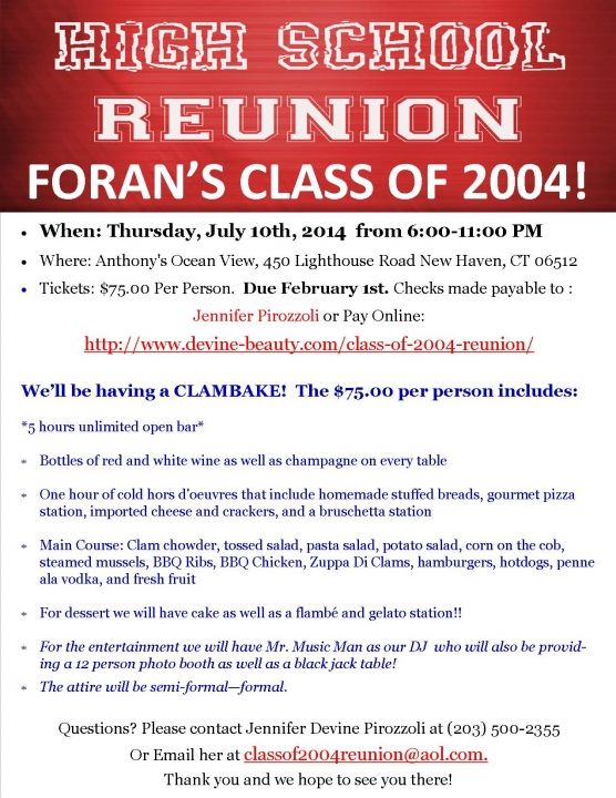 Class of 2004 10 year reunion