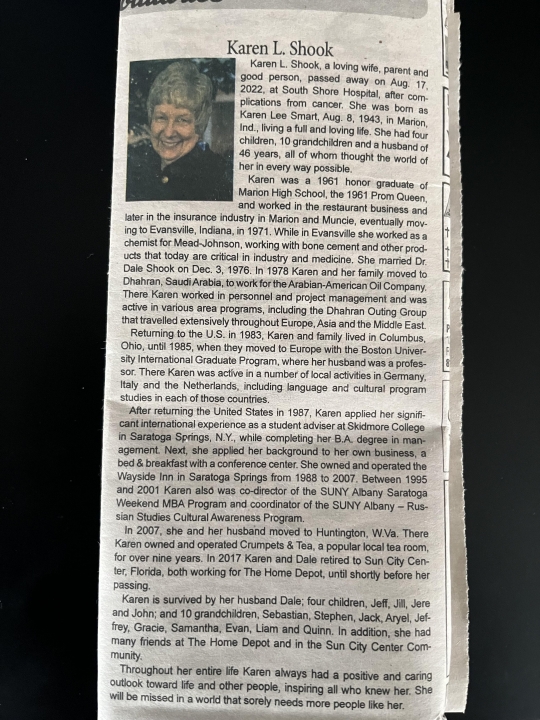 Karen Smart - Class of 1961 - Marion High School