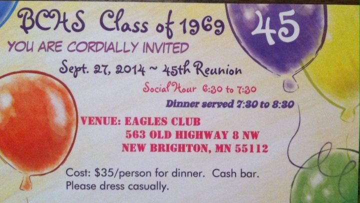 BCHS Class of '69 ~ 45th Reunion
