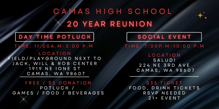 Class of 2003 - Camas High School - 20 Year Reunion