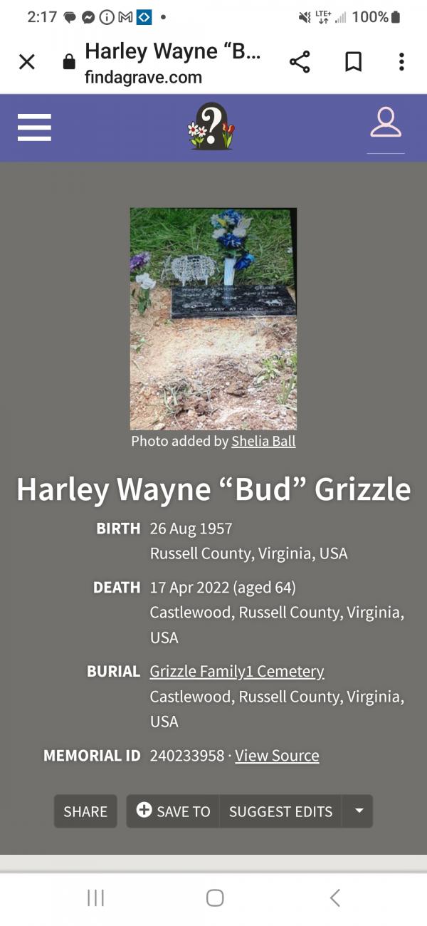 Harley Wayne "bud" Grizzle