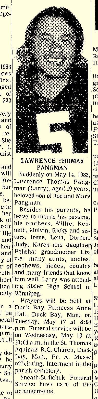 Lawrence "larry" Thomas Pangman