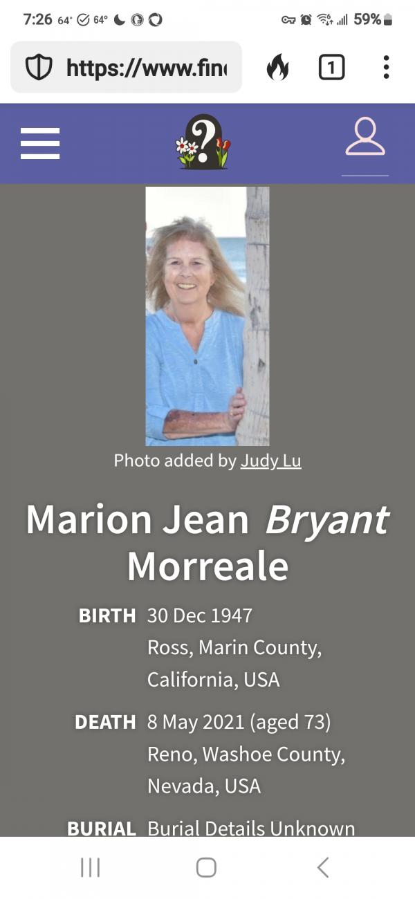Marion Jean Bryant Morreale