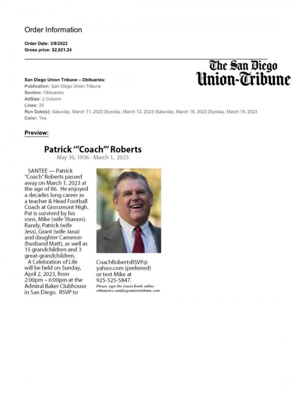 Pat "coach" Roberts