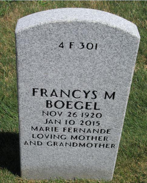 Marie "francys" (duchene) Boegel