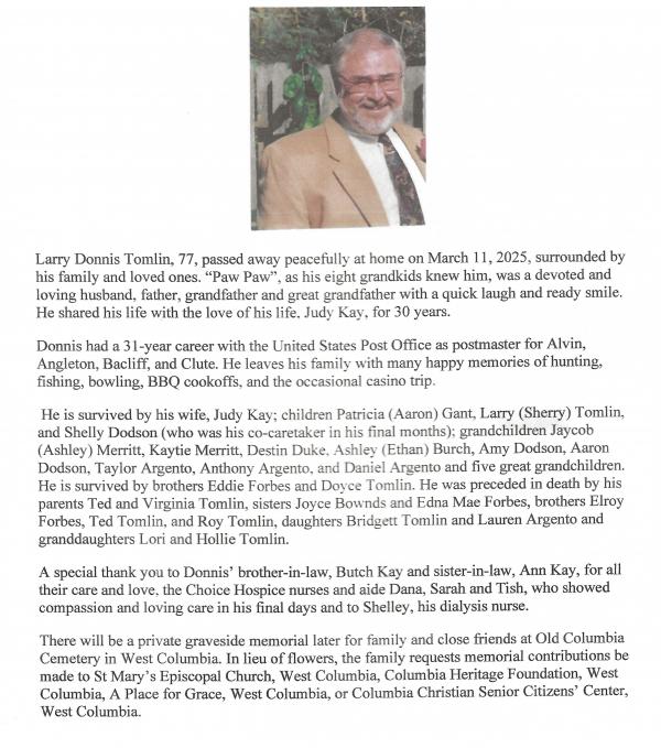 Larry Donnis Tomlin