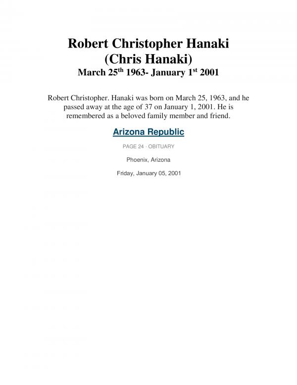 Robert Christopher Hanaki (chris Hanaki)