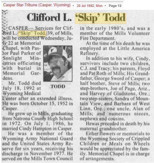Todd,  Clifford "skip"