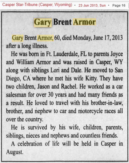Armor, Gary
