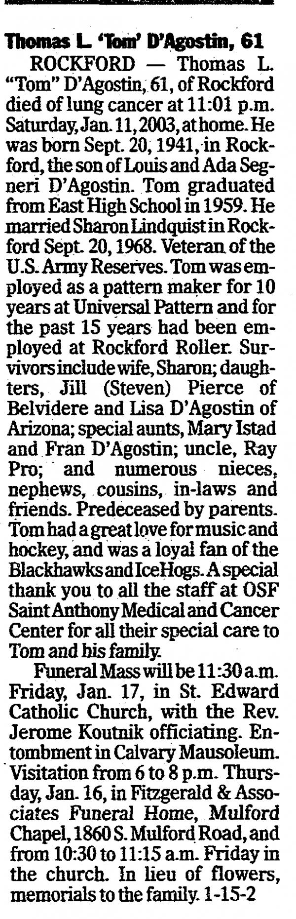 Thomas "tom" L. D'agostin