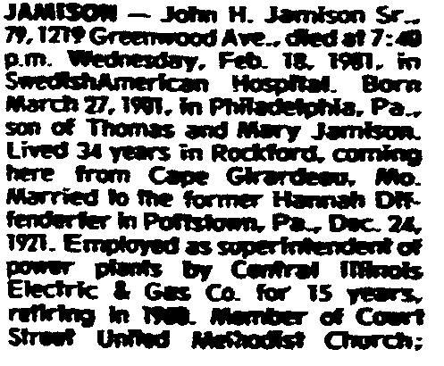 John Jamison Sr.